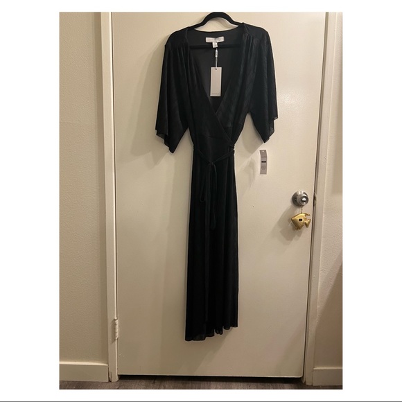 Licorice Crinkled Wrap Maxi Dress (ASOS) - Picture 5 of 6